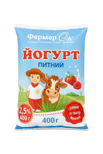 Йогурт (фруктовий наповнювач) 2,5% жиру 400 г ТМ ФермерОк